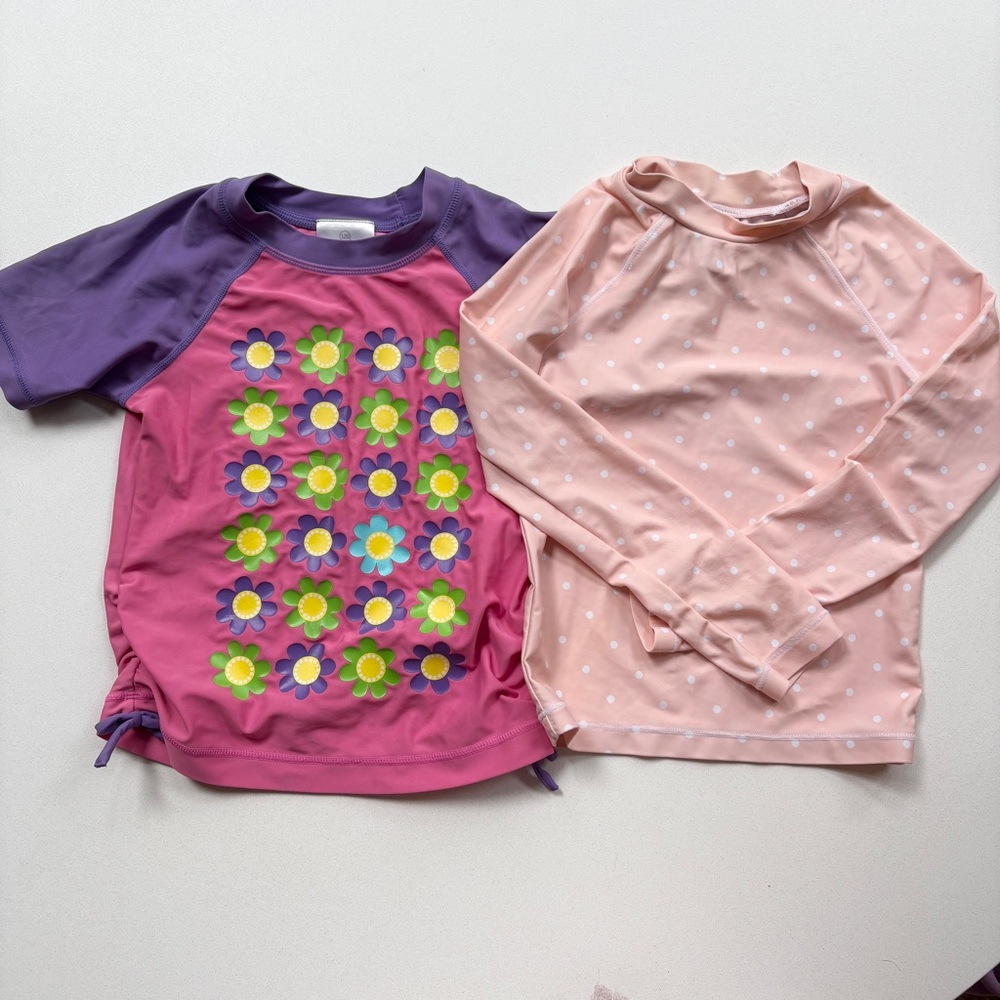 Hanna Andersson Pink and Purple Floral Kids' Swin Top Set